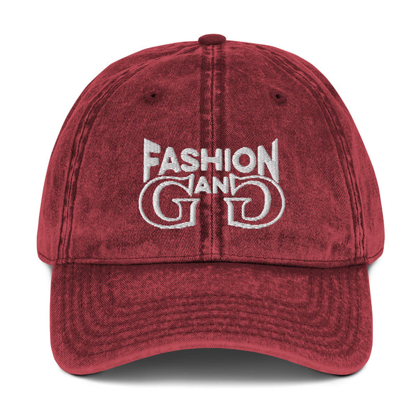 Fashion Gang Vintage Cotton Twill Cap ( White or Gold Letters )
