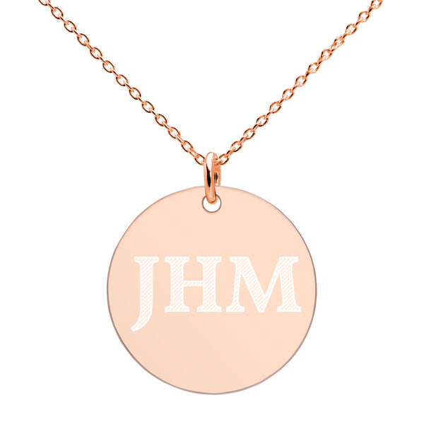 Engraved JHM Gold Disc Necklace