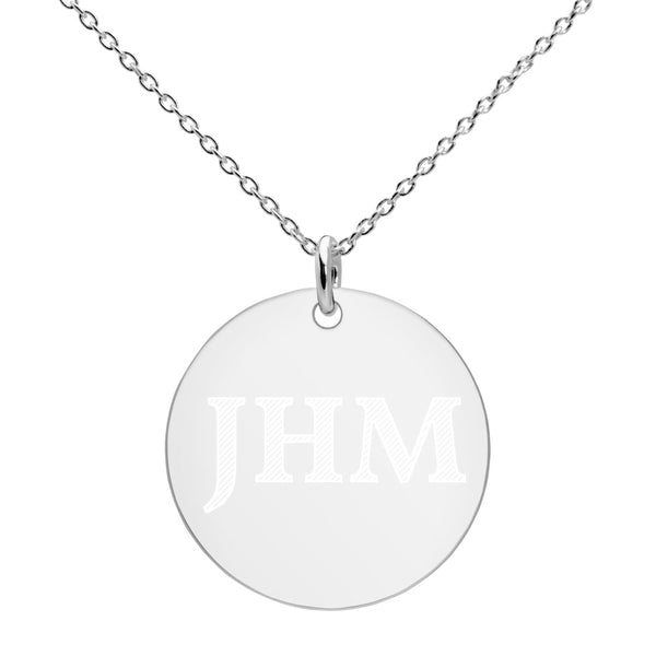 Engraved JHM Gold Disc Necklace