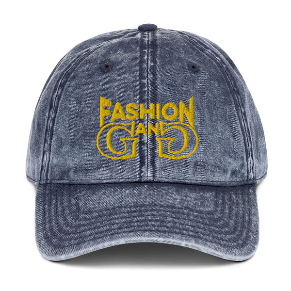 Fashion Gang Vintage Cotton Twill Cap ( White or Gold Letters )